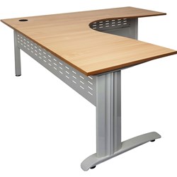 Rapidline Rapid Span Corner Workstation 1500/1500W x 700D x 730mmH Beech/Silver