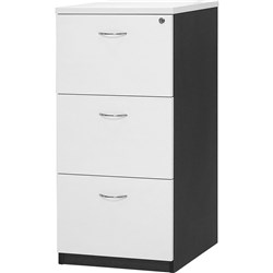 Logan Filing Cabinet 3 Drawer 476W x 550D x 1029mmH White And Ironstone