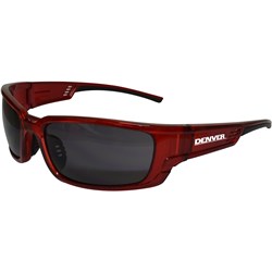 Maxisafe Denver Safety Glasses Smoke Lens Red Frame  