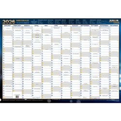 Collins Writeraze Dated Wall Planner 500 x 700mm Recycled Unframed Green