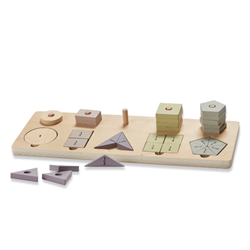 Wooden Shapes and Fractions Games Set