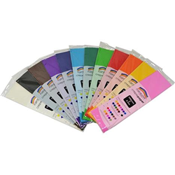 RAINBOW CREPE PAPER 500mm x 2.5m Assorted Pack of 12