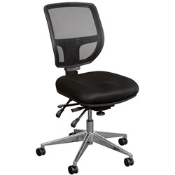 Miami Mesh Medium Back Task Chair No Arms Black Mesh Back Fabric Seat Black