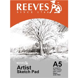 Reeves Artist Sketch Pad A5 90gsm 30 Sheet  