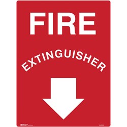 Brady Fire Sign Fire Extinguisher with Arrow 450x600mm Polypropylene