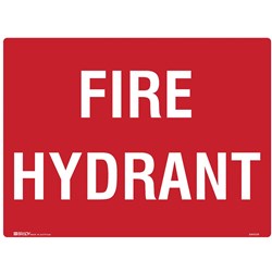 Brady Fire Sign Fire Hydrant 600W x 450mmH Metal White/Red 