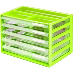 Italplast A4 Document Cabinet 5 Drawer Lime  