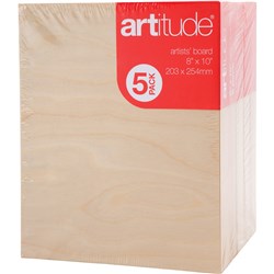 Artitude Canvas 8 x 10 Inch Thick Edge Board Pack Of 5