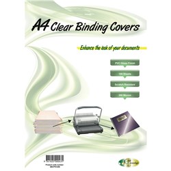 Gold Sovereign Heavy Duty Binding Covers 200 micron A4 Pack of 100 Clear