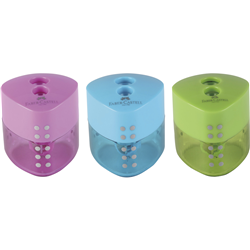 Faber-Castell Grip Sharpener Double Hole Assorted Colours - 12 Pack