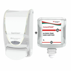 Deb InstantFOAM Alcohol Hand Sanitiser 1 Ltr Pod + Dispenser