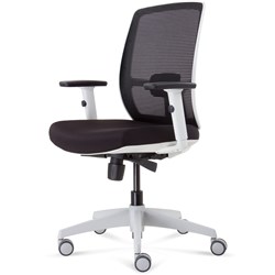 Rapidline Luminous Executive Chair High Mesh Back With Arms Black Fabric Seat