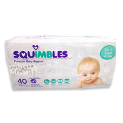 Squimbles Nappies Small Size 2 Pkt 40