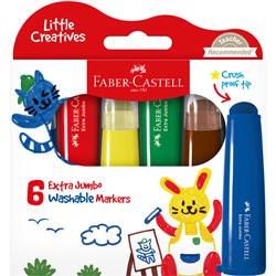 Faber-Castell Little Creatives Extra Jumbo Washable Marker Box of 6