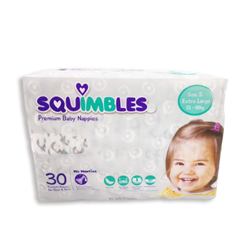 Squimbles Nappies X Large Size 5 Pkt 30