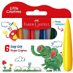 Faber-Castell Little Creatives Easy Grip Finger Crayon Set of 6