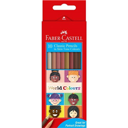 Faber-Castell Classic Colour Pencils World Colours Assorted - Pack of 10