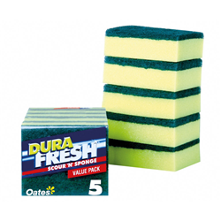 Oates DuraFresh Scour N Sponge 5Pk SC-055