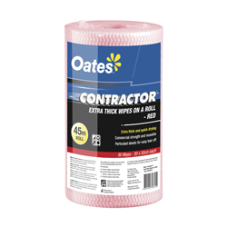 Oates Contractor Extra Thick Wipes Roll 90 Sheets  - Red CLR-090-R