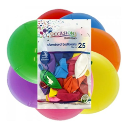 Alpen Balloons 30cm Standard Assorted Pk25