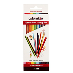 Columbia Pencil Coloured Formative Triangular Pk10