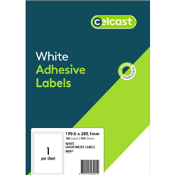 Celcast Labels Laser/Inkjet L7167 1UP 100 Sheet Pk