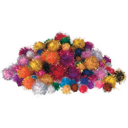 EC Pom Pom Glitter Assorted 200 Pack