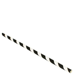 Paper Straw Black and White Stripe 205mm Pkt 250