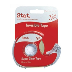 Stat Tape Invisible 18mm x33M On Dispenser