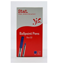 Stat Ballpoint Pen Medium 1mm Blue Bx 50