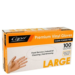 Powder Free Clear Vinyl Gloves Large Pack