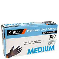 Powder Free Blue Vinyl Gloves Medium Pack 100