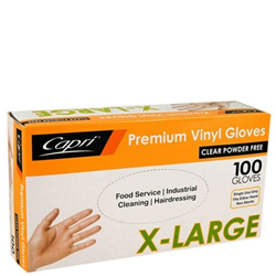 Powder Free Clear Vinyl Gloves X Large Pack 100