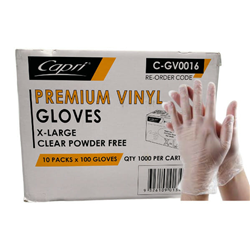 Powder Free Clear Vinyl Gloves X Large Carton 1,000