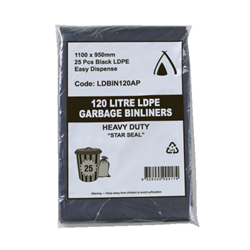 Garbage Bin Liners All Purpose 120 Litre 25 Pack