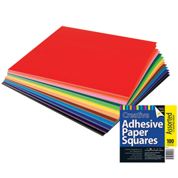 Adhesive Paper Squares Assorted Colours 100 Sheets