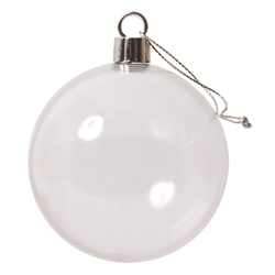 Plastic Baubles Clear 70mm 10 Pack