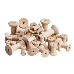 Wooden Spools Assort 50 Pack