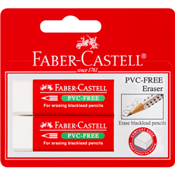 Faber-Castell PVC-Free Eraser White Large - Blister Pack of 2