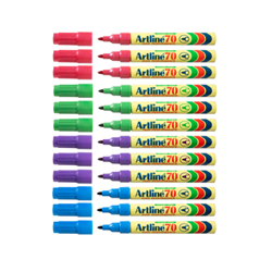 Artline Marker 70 Permanent 1.5mm Bullet Nib Brights Bx12