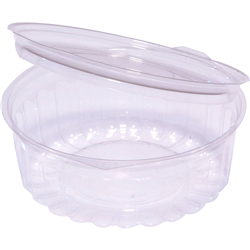 Show Bowl Flat Hinged Lid Clear 8 Oz 227ml Ctn 250