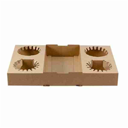 Drinks Carry Tray Cardboard Kraft 4 Cup Pkt 100