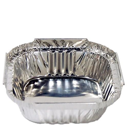 Foil Container Square Small Silver 305ml Pkt 500