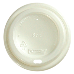 Lid Plastic To Suit 8 Oz Hot Paper Cup White 83mm Pkt 50