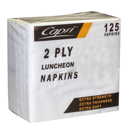 Napkins 2 Ply Quarter Fold White Luncheon Ctn 2000