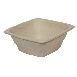 Bowl Square Natural Fibre Natural 32 Oz 180x180x70mm Ctn 500