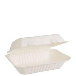 Clamshell Snack Box Natural Fibre Snack White Large Ctn 250