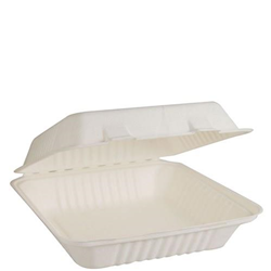 Clamshell Dinner Box Natural Fibre White Large Ctn 250