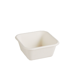 Container Square Natural Fibre White 250ml Pkt 50