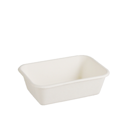 Container Rectangular Natural Fibre White 370ml Pkt 50